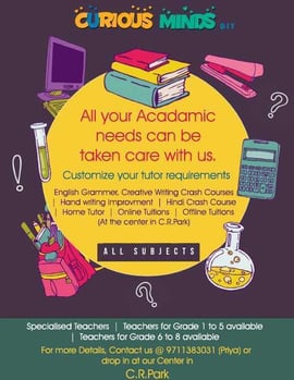 Curious Minds DIY-Customize your tutor reqirements