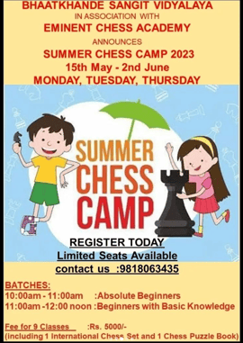 Bhaatkhande Sangit Vidyalaya-Summer Chess Camp