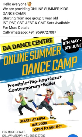 DA Dance Center-Online Summer Dance Camp