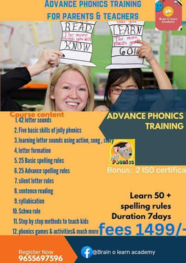 Brain O learn Academy-Advance Phonics Training