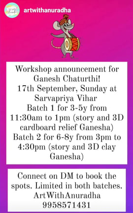 Art with Anuradha-Ganesh Chaturthi Workshop