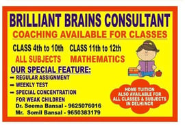 Brilliant Brains Consultant-Coaching & Home Tuitions