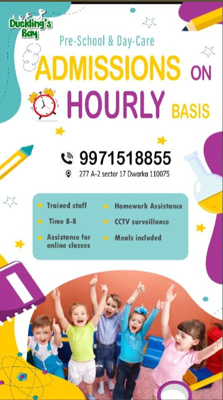 Brats N Cuties Admission Open 2024 2025 In Dwarka Ducklings.Bay Admission.On.Hourly Basis